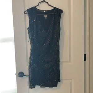 Halston Heritage black sequin mini